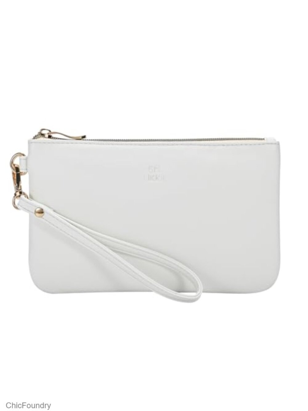 Faux Leather Wristlet Clutch Purse Zip Evening Handbag